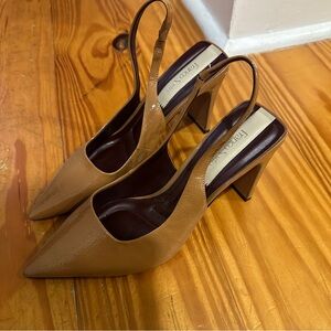 Franco Sarto Brown Slingback Heels
